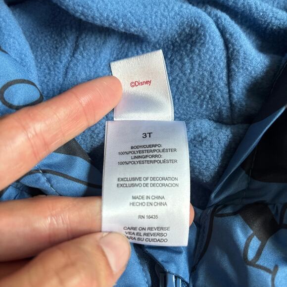 Disney Mickey Mouse Lightweight Jacket Spring Blue NEW Boys 3T Hooded NEW - Picture 5 of 7